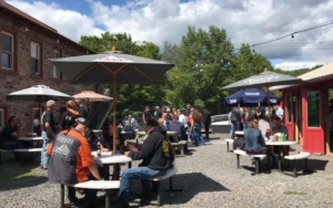 stonehouse patio with patrons