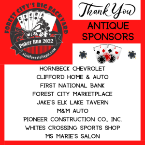 Antique Sponsors for GFCBA Poker Run